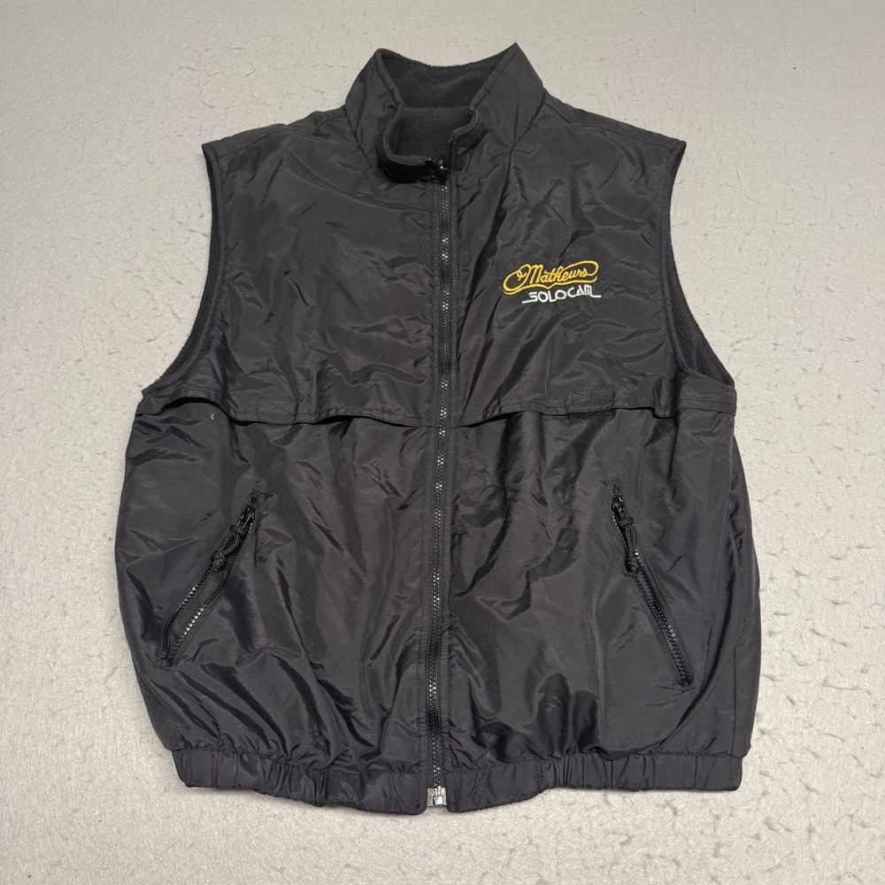 Matthew's Solo Cam Fleece Vest Men's Large Black Reversible Full Zip Bow Hunting